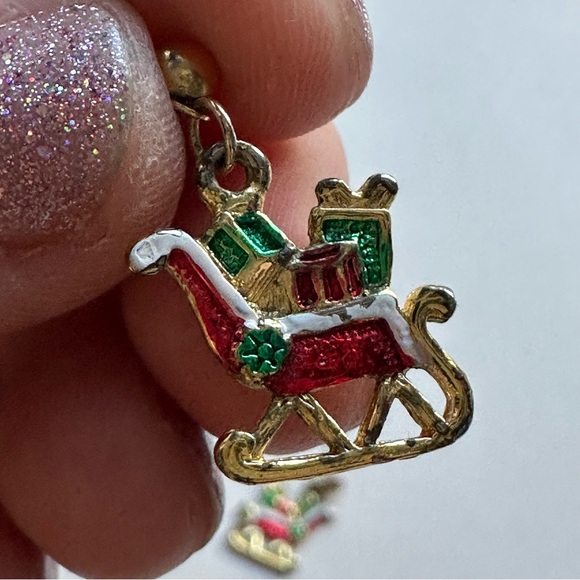 Vintage Santa sleigh earrings - Picture 6 of 6